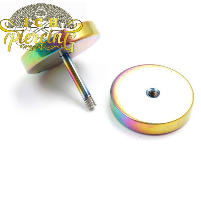 IP-CH anting roda bahan titanium warna rainbow / anting roda anti karat size 3mm, 4mm, 6mm, 10mm