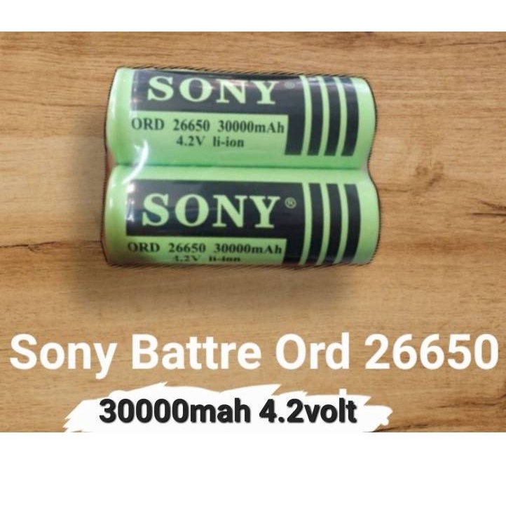 PROMO BARU!! 2 Pcs 26650 SONY/ SAMSUNG 30000mAh Reacharger Battery 4.2Volt