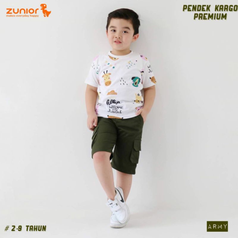 Pendek Cargo Anak Zunior Premium Army