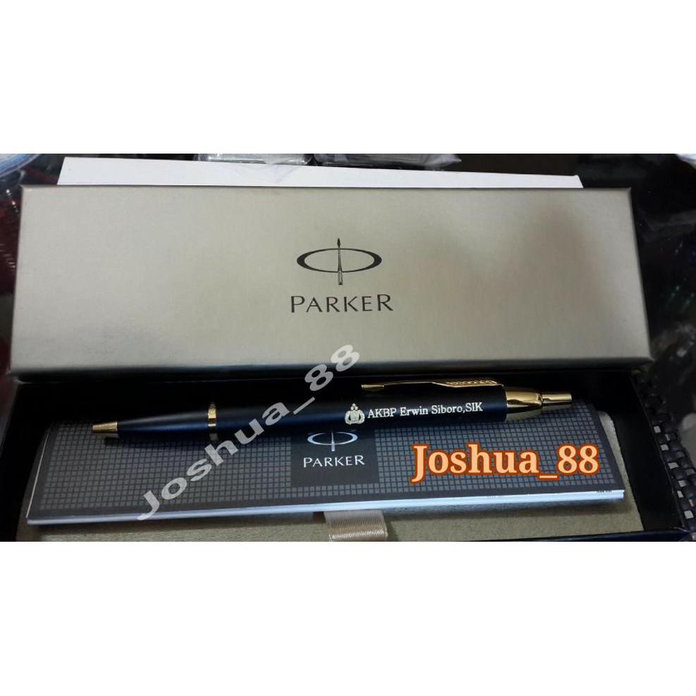 

Pulpen PARKER IM Original black gold + Free Nama dan logo sendiri
