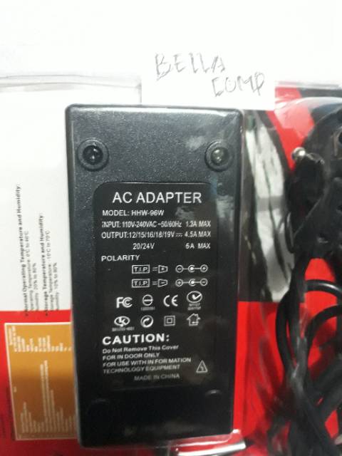 Adaptor Laptop Universal 96W 12/15/16/18/19V 4.5A