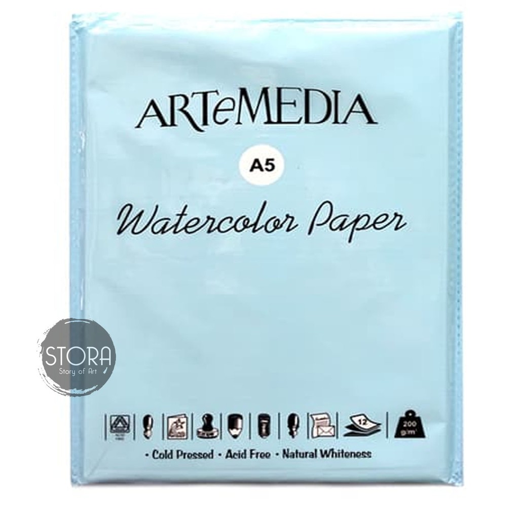 Jual Artemedia Watercolor Paper A5 / Watercolor Paper / Kertas Khusus Cat Air / Kertas Gambar Watercolor Indonesia|Shopee Indonesia