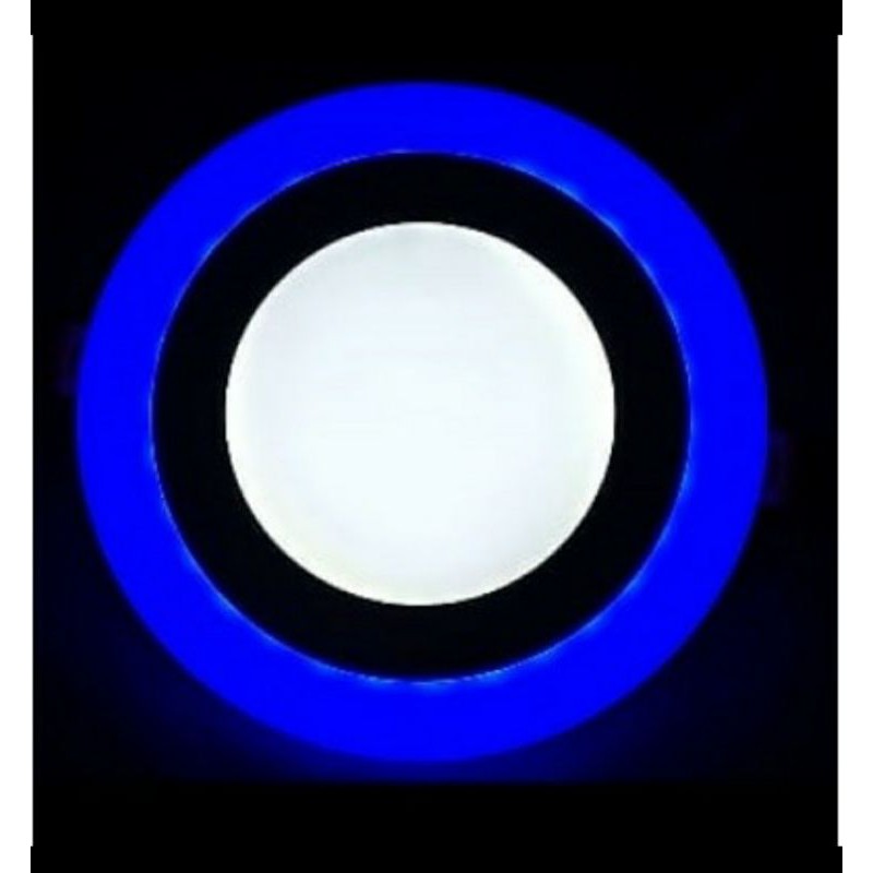 Lampu downlight led panel Ib 2 warna 3+3w bulat. inbow tanam plavon