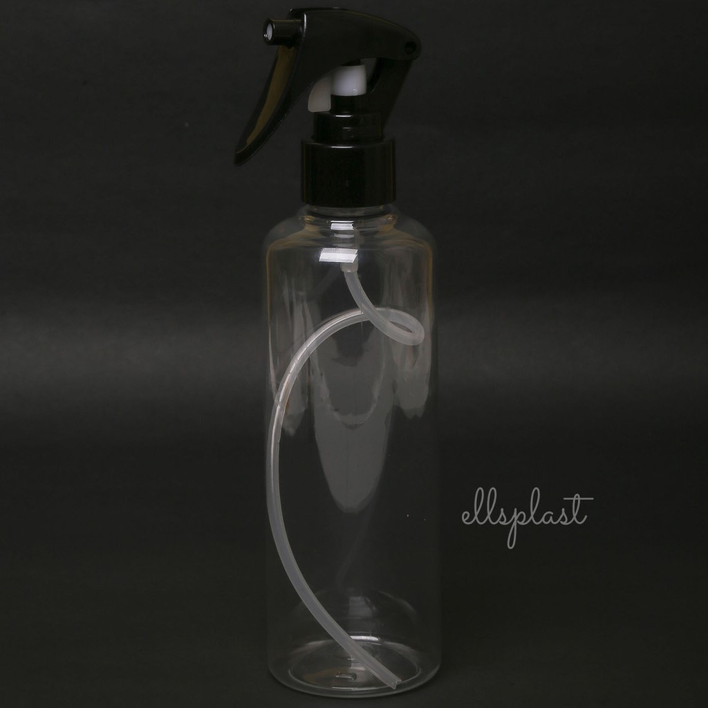 BOTOL 250 ML NATURAL TUTUP TRIGGER HITAM / BOTOL TRIGGER 250 ML