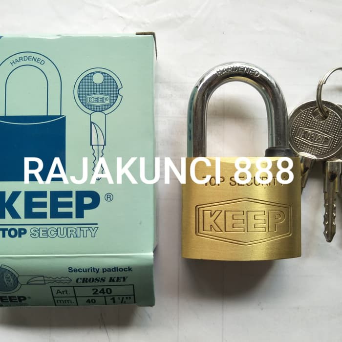 Gembok KEEP 40MM Crosskey  anak kunci bintang (belimbing)