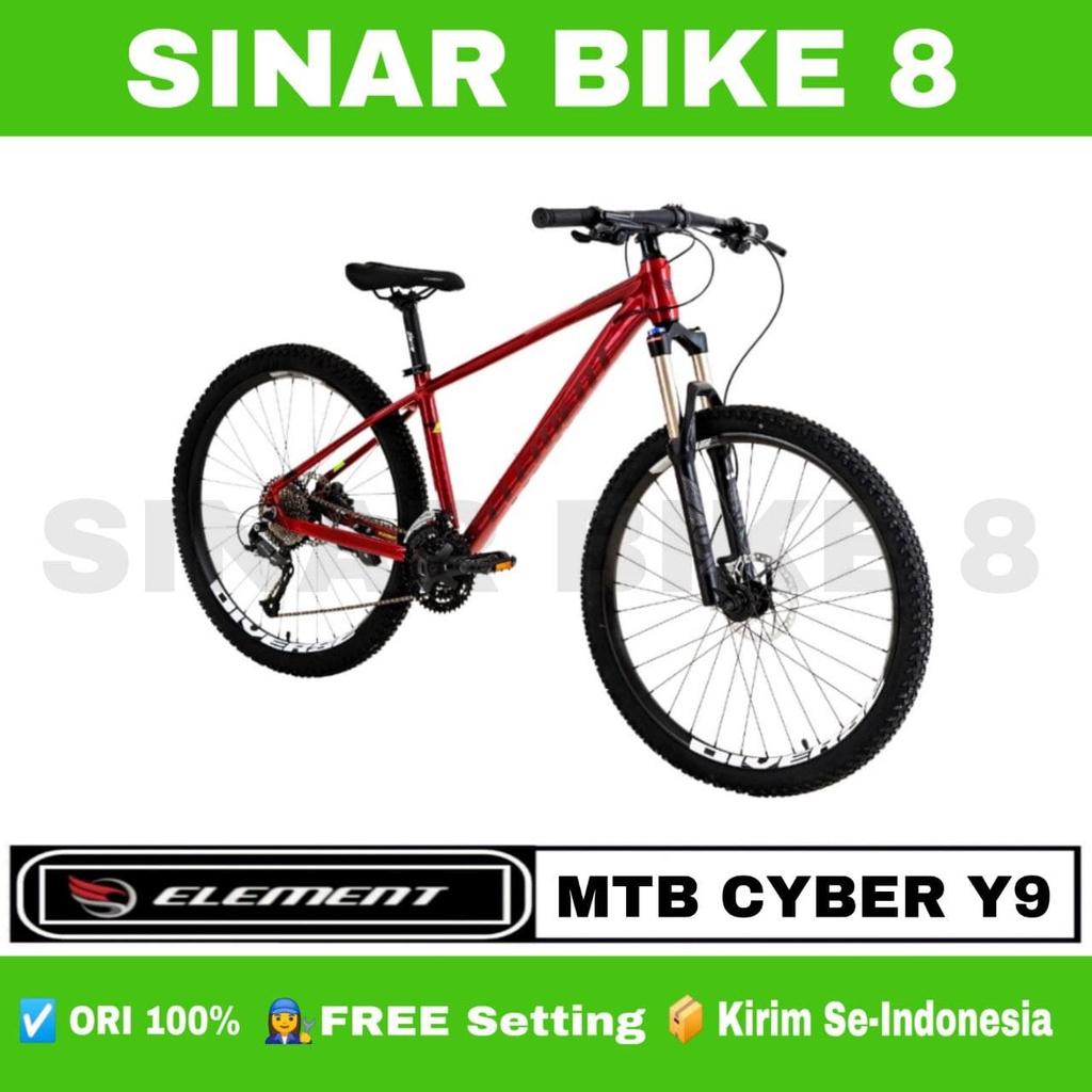 Sepeda Gunung Ukuran 27.5 Inch MTB ELEMENT CYBER Y9 3 x 9 Speed Hidrolik