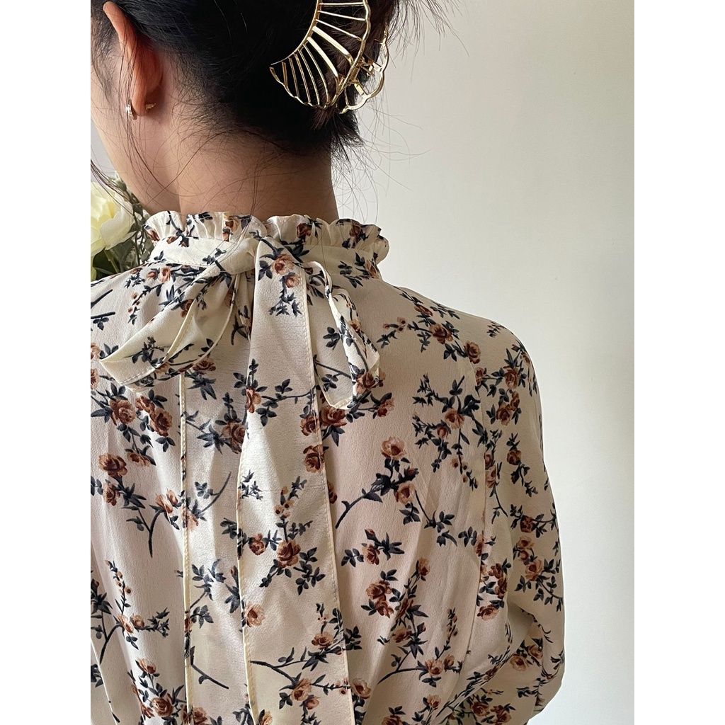 Zéa - Diora - Dress Korea Motif Bunga Crincle Busui Maxi