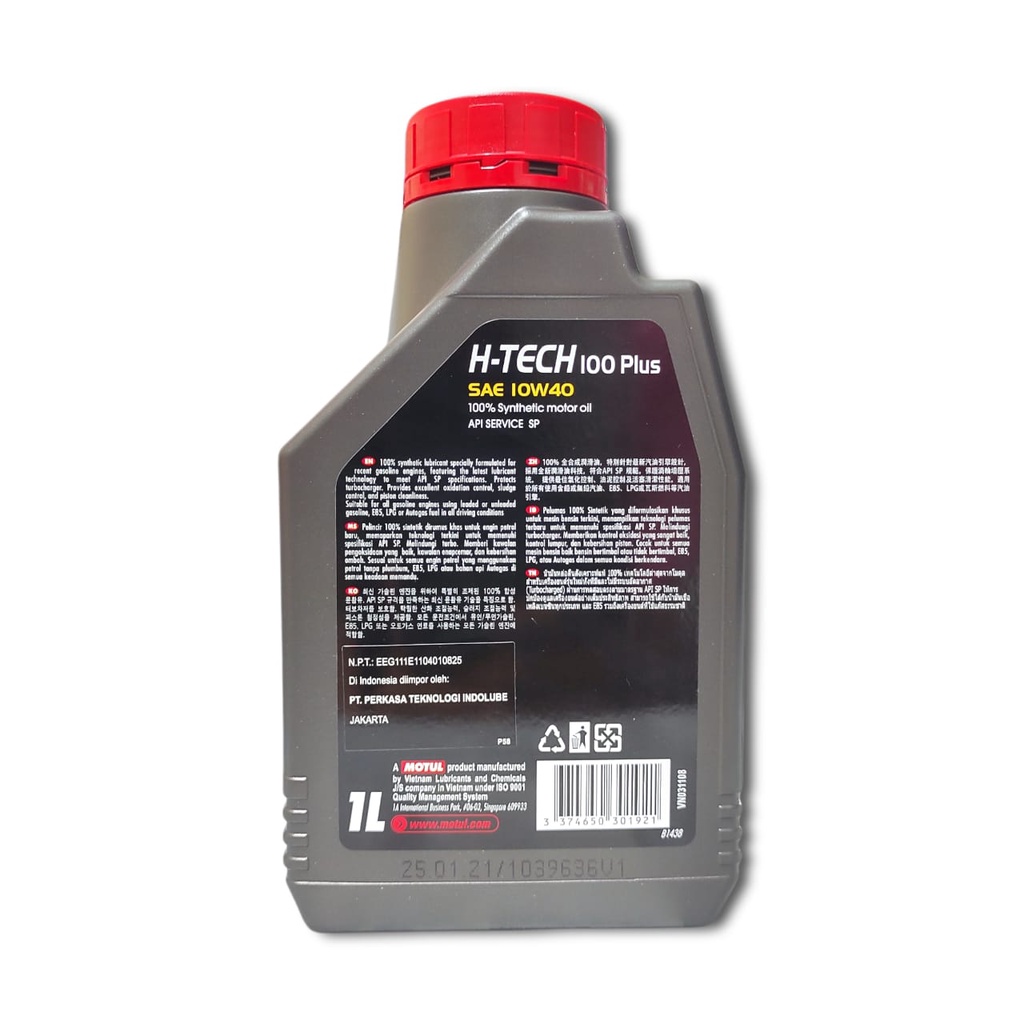 OLI MOTUL MOBIL H-TECH 100 PLUS 10W40 1L 100% SYNTHETIC DIJAMIN ASLI