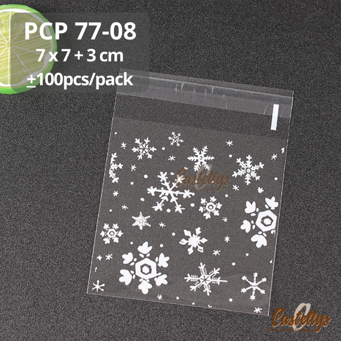 Plastik Cookies Perekat PCP 77-08 Snowflake Kue Kering Nastar Nougat