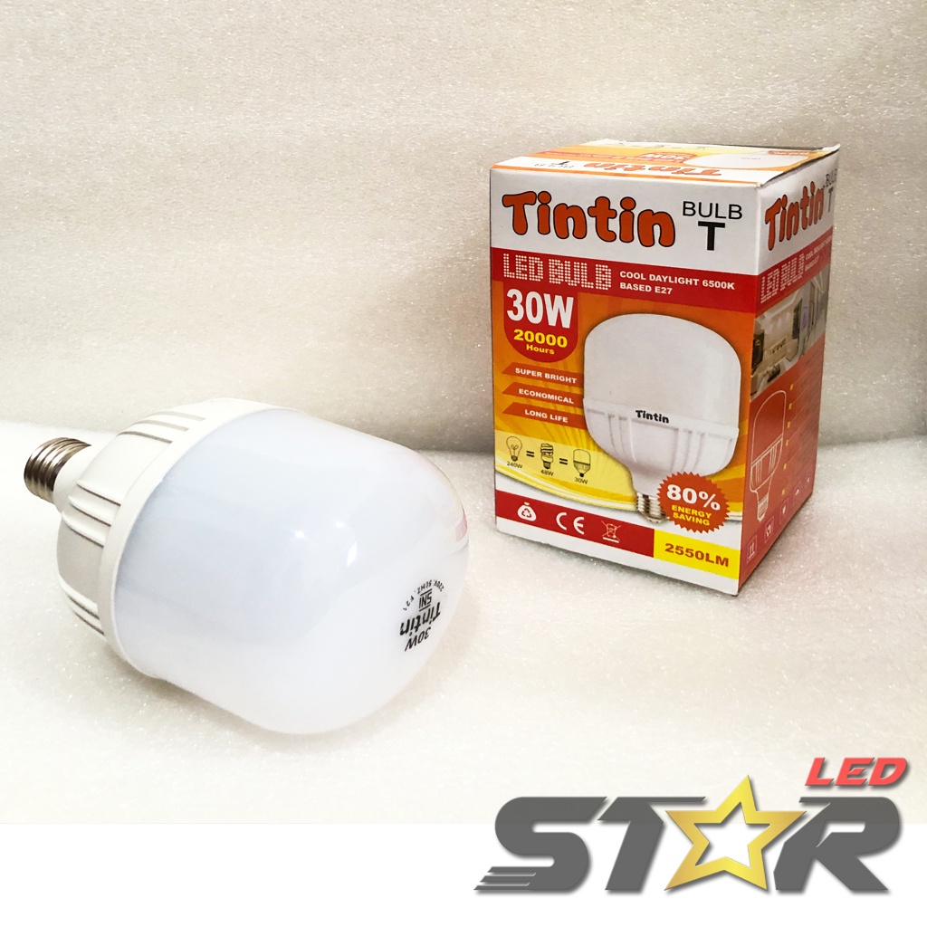 TINTIN Bulb T LED 20W, 30W Lampu Bohlam Tabung Murah Hemat Energi Irit Listrik 20 30 WATT Termurah Terlaris Star