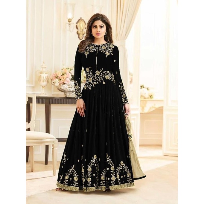 Maxi Dress Wanita Full Bordir Maxy Pakistan India Baju Muslim Lebaran Terbaru