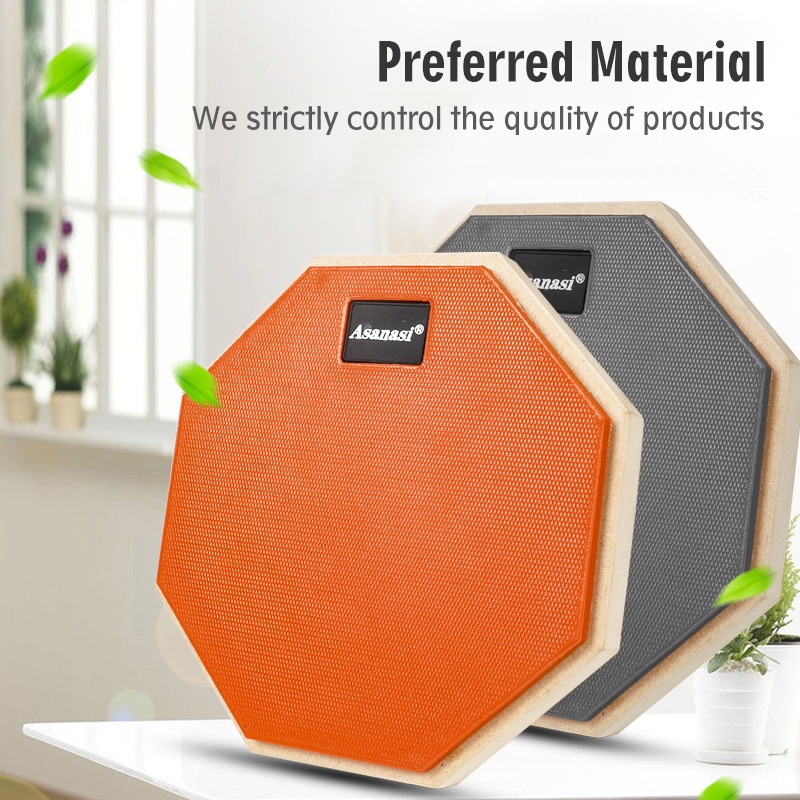 Set Drum Pad Bahan Karet Kayu Ukuran 8 Inci Dengan bracket Bold