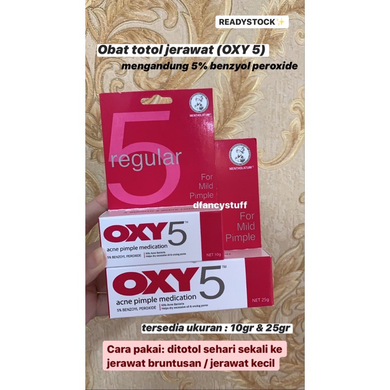 OXY 5 regular acne pimple medication ORIGINAL 10gr 25gr OBAT JERAWAT