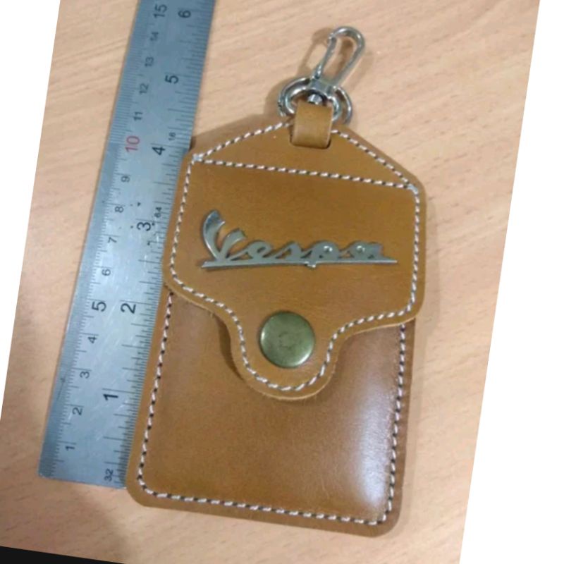Keys Chain Gantungan Kunci STNK Surat Vespa leather Coklat Vigano ulma