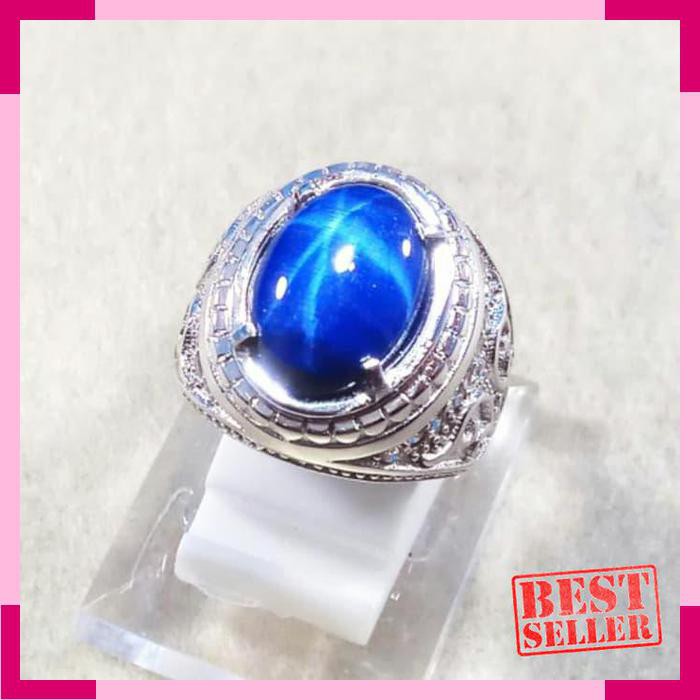 Termurah Cincin Batu Akik Permata American Star Blue 6 Star Mewah Berkelas Shopee Indonesia
