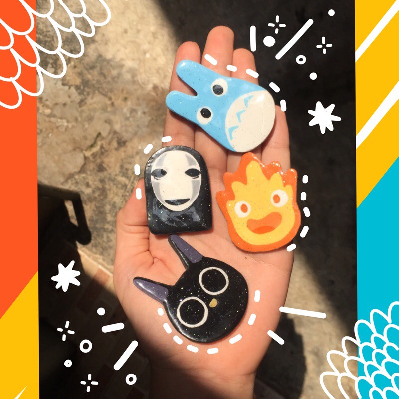 Clay pins/bros Studio ghibli edition