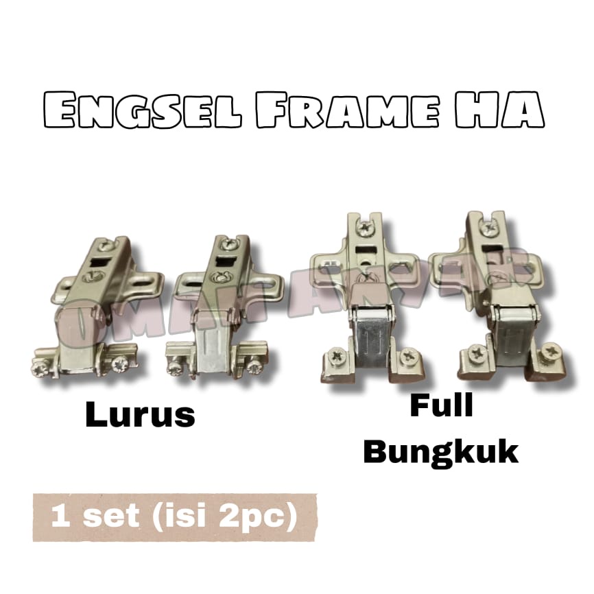 Engsel Sendok Frame Aluminium Huben HA 0 16 Kitchen Set Interior Lurus Full Bungkuk 1 set 2 pc