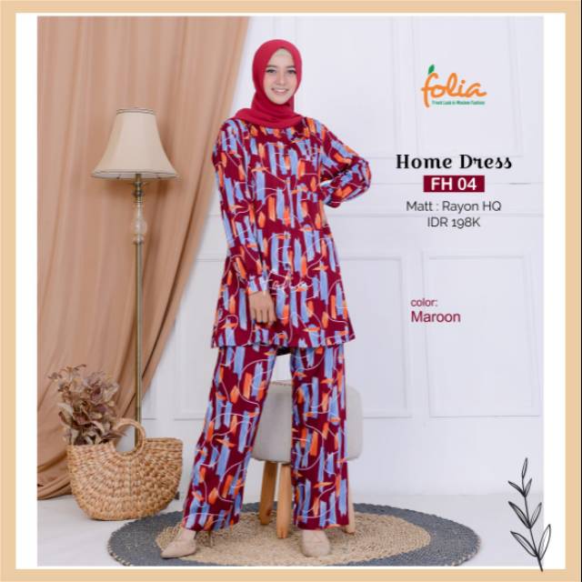 Home dress muslimah folia FH -04