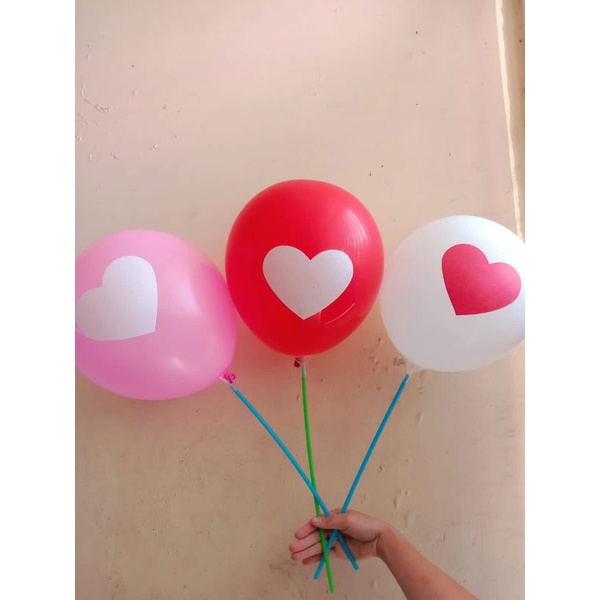 Balon Latex Printing Bentuk Hati (10biji)