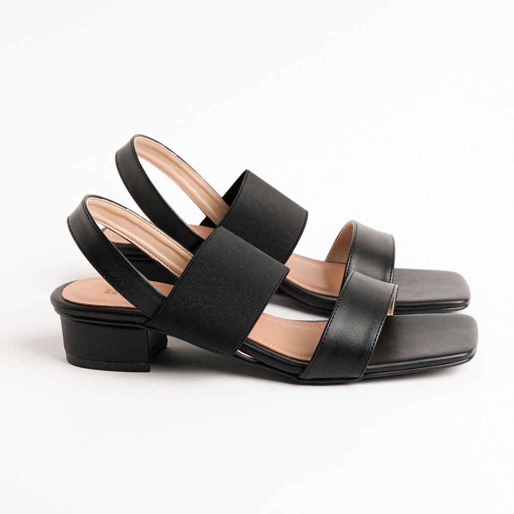 Sandal Wanita Ukuran Jumbo big size 41-45 Slide Low Heels  Kulit Hitam ZGX-249 Original