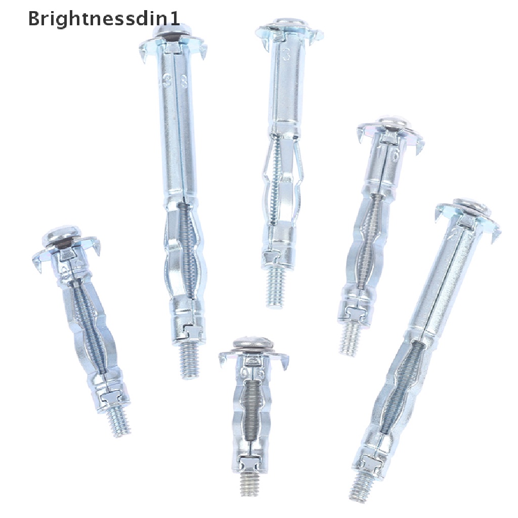 (Brightnessdin1) 10pcs / Set Plug Plasterboard / Drywall M4 Bahan Metal Untuk Dinding