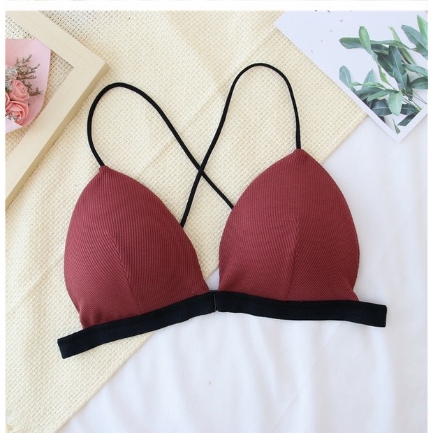 BV.ID BR844 BRA BH Model Cup Segitiga BH Sexy Import Tali Silang Tanpa Kawat COD