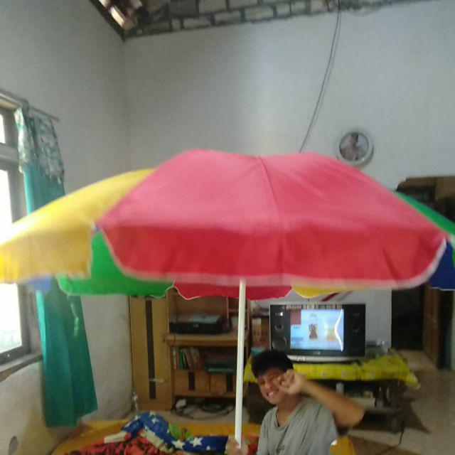 Payung Pantai Warna Pelangi Taman Cafe Tenda Pkl Lapak Jualan Dagang - Payung Tenda Parasol 240 Cm