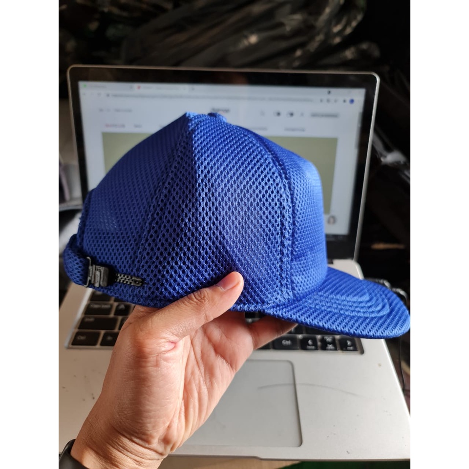 Topi Polos Jaring Warna Biru