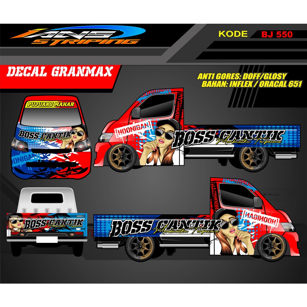 STICKER MOBIL PICK UP GRANMAX , CARRY , L300 / DECAL PICK UP / DECAL GRANMAX / DECAL STICKER MOBIL