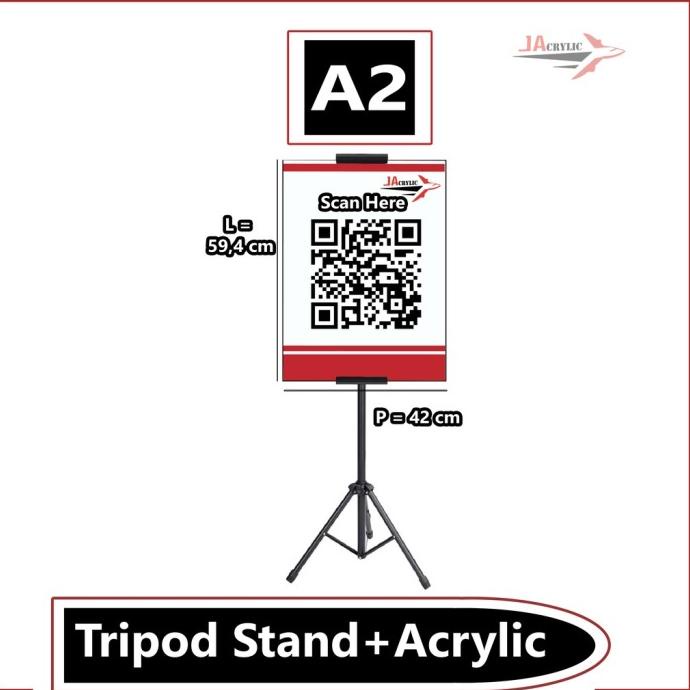 Tripod Banner / Tripod Stand Display / Tiang Barcode Peduli Lindungi