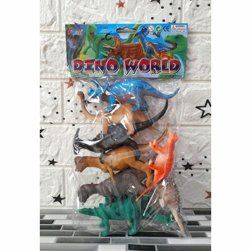 Mainan anak miniatur hewan/binatang dinosaurus T-rex stegosaurus ankylosaurus berbahan karet / DINO 