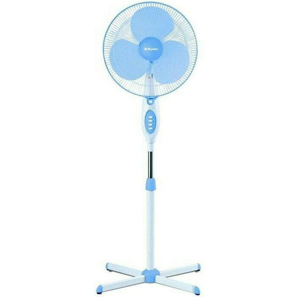 KIPAS ANGIN BERDIRI STAND FAN MIYAKO KAS-1618B GB / KAS 1618B / KAS 1618 B BESI  KAKI SILANG BERGARANSI