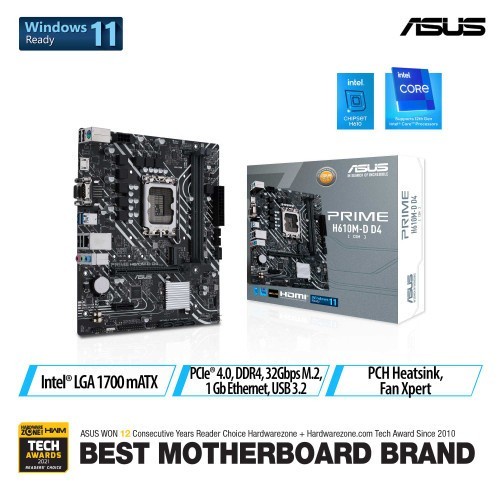 ASUS PRIME H610M-E CSM D4 DDR4 (Intel LGA 1700, Gen12)