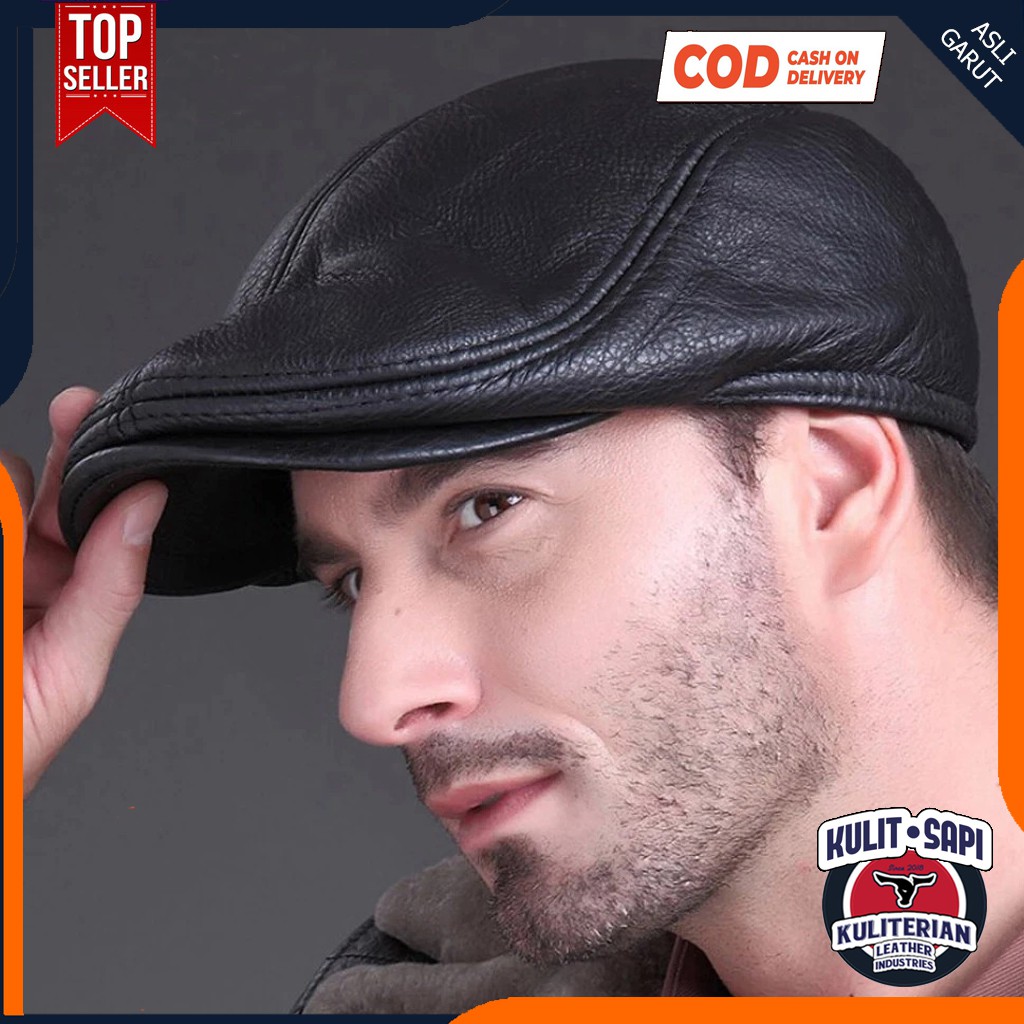 Pet - Topi Pelukis Kulit Asli Pria Cocok Untuk Sutradara Pet Garut Distro Ori Maher Zain Hat