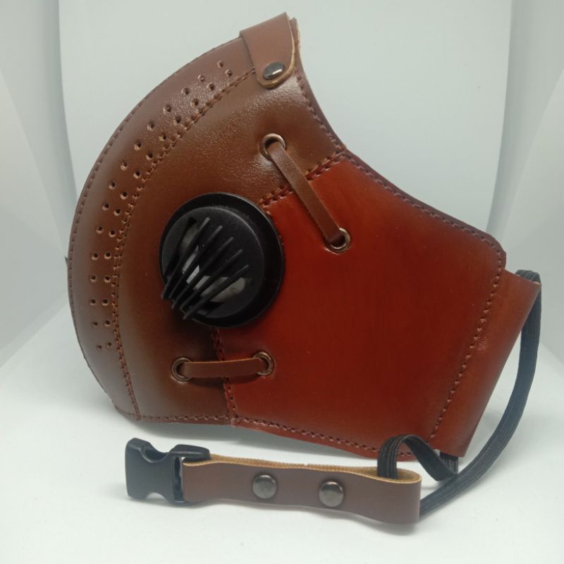 masker motor pria tan brown