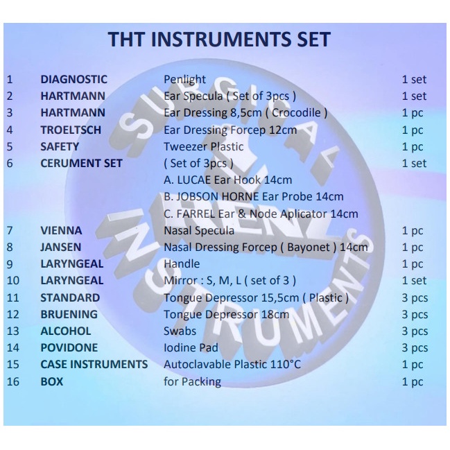 Alat Medis Alkes THT Instruments Set|Renz Surgical| Set Alat Medis|Gudang Medis