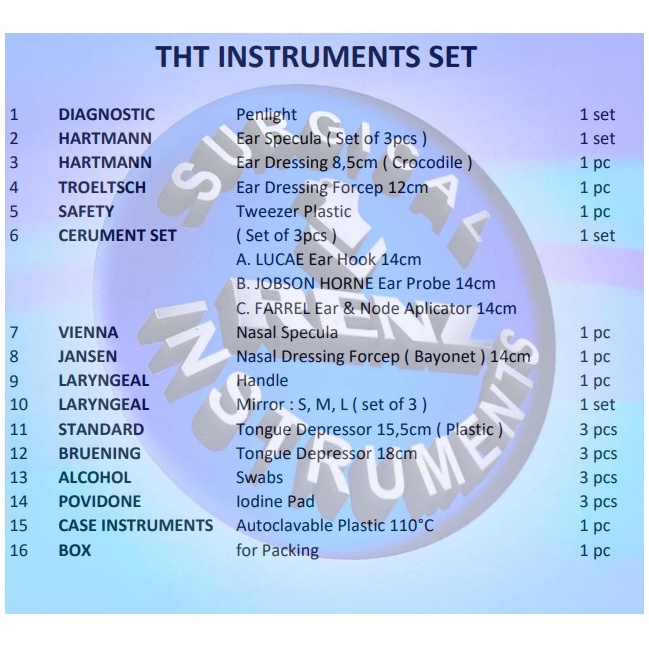 Alat Medis Alkes THT Instruments Set|Renz Surgical| Set Alat Medis|Gudang Medis