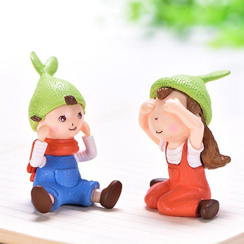 [Elegan] Patung Miniatur Lucu Gnome Gadis Dekorasi Rumah Hadiah Tanaman Sukulen Pot Figure Lanskap Mikro