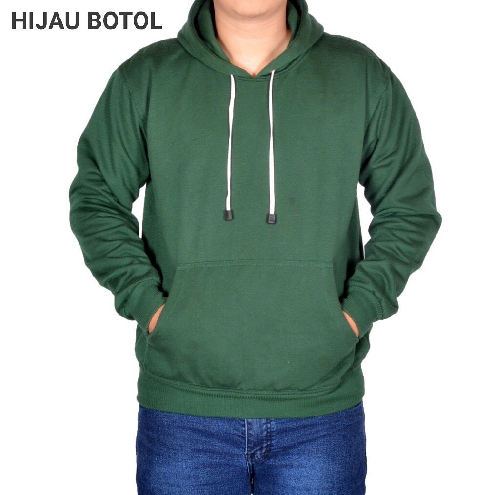 JAKET POLOS SWEATERPOLOS HOODIE JUMPER POLOS PRIA WANITA HOODIE JUMPER PUTIH ML-XL-XXL HIJAU BOTOL