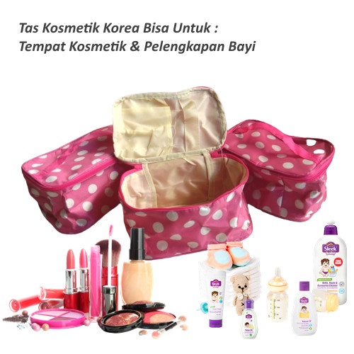 POUCH MAKE UP KOREAN RESLETING DOMPET KOSMETIK TEMPAT ALAT MAKE UP TRAVEL