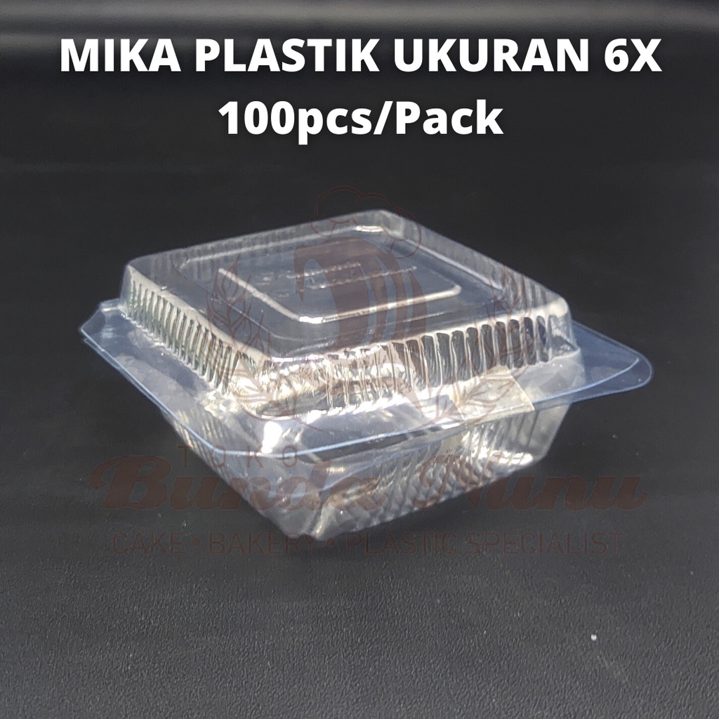 Mika 6x Plastik Kue /Mika Bening Snack & Makanan Ukuran 6X Isi 100pcs