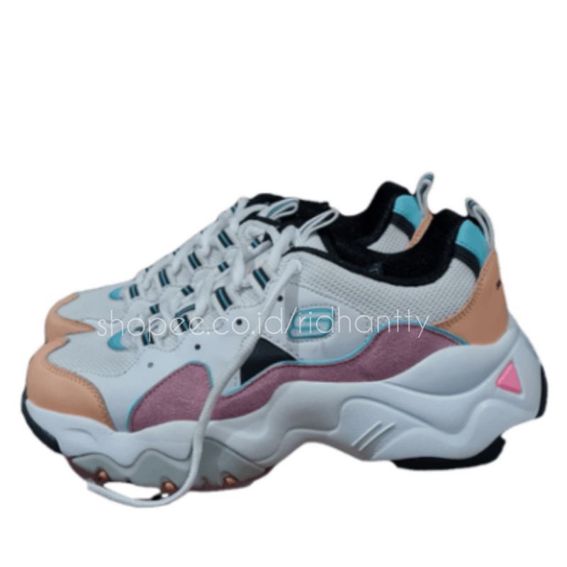 [PRELOVED] Skechers SKCHRS D'lites 3.0 Size 37 White Blue Pink Sneakers Sepatu Keds Wanita