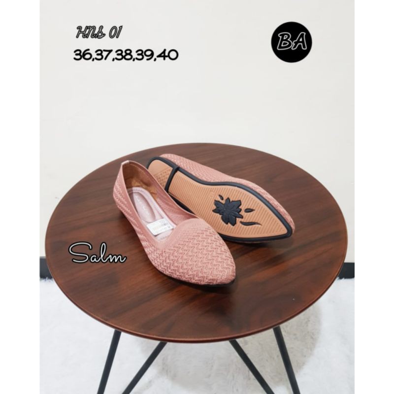 Shoes flat rajut