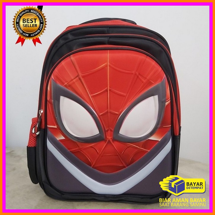 Ransel Anak Cowok Super Hero Spiderman Strong Laba Laba Backpack  BW574 Tas Ransel Anak Sd Import S