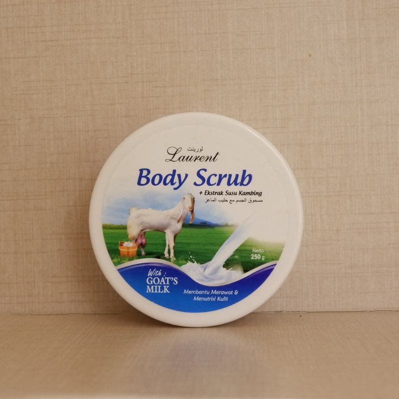 Laurent Body Scrub With Goat's Milk Original 250ml / Lulur Badan / Cream Pemutih Badan / Krim Lulur