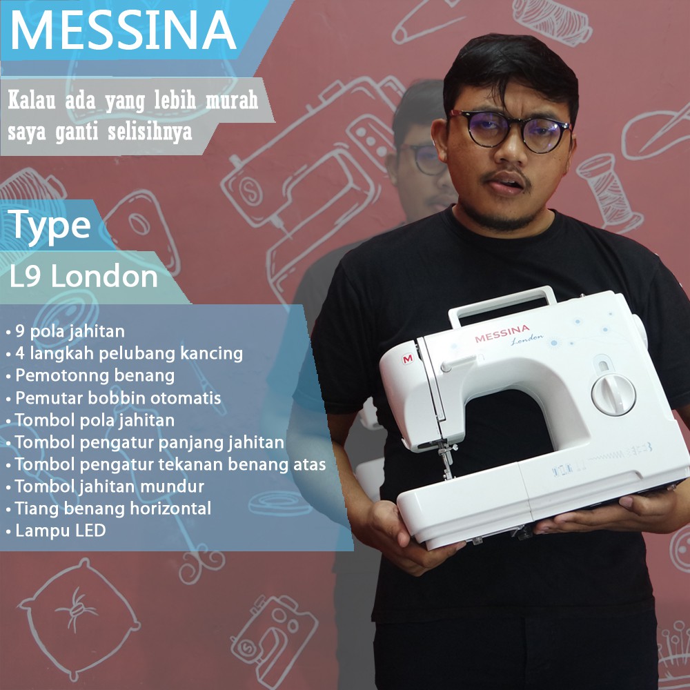 Mesin Jahit Portable Multifungsi Messina L9 London