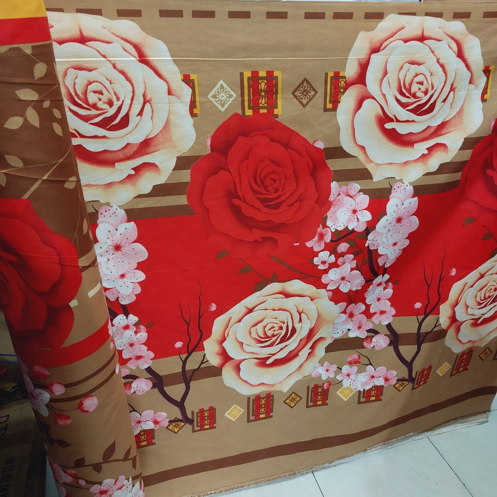 Bahan Kain Sprei Meteran Katun Microtex Disperse Bunga | Griya Spreiku