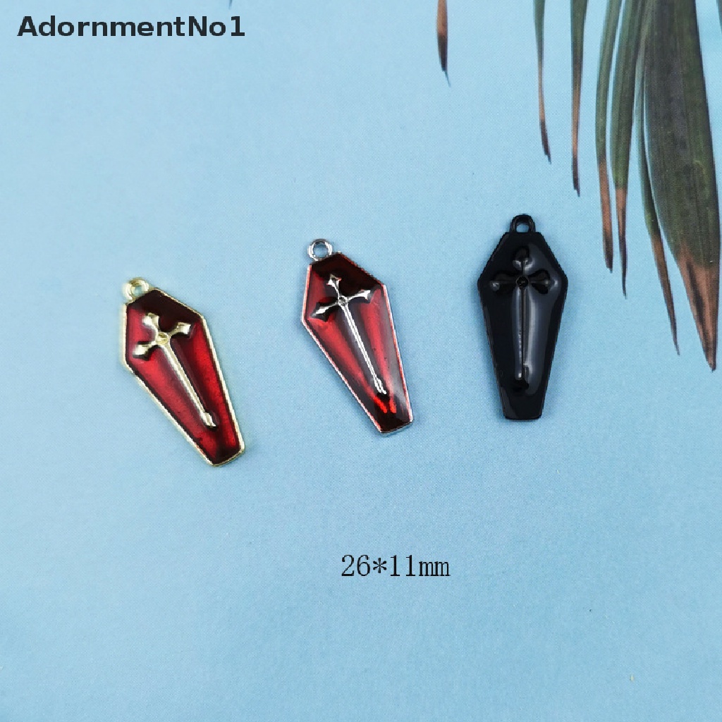 (AdornmentNo1) 10pcs / Set Kalung + Gelang + Anting Tusuk Enamel Bentuk Peti Mati Halloween Gaya Gothic Untuk Wanita