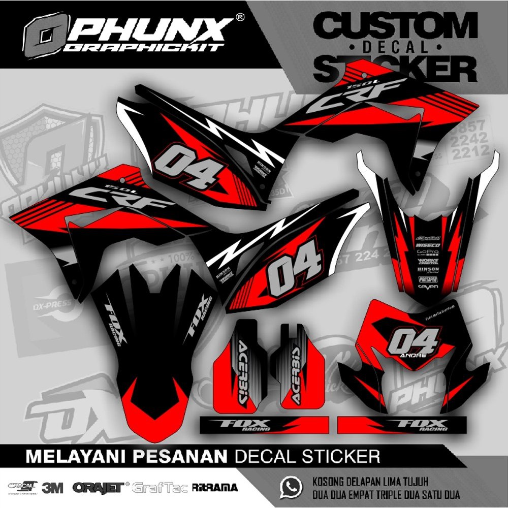 Decal CRF 150 L Red Grey No Custom Limited