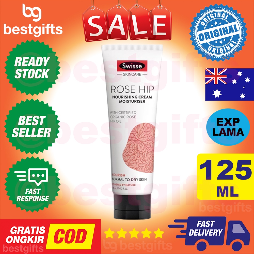 SWISSE SKINCARE ROSE HIP NOURISHING CREAM MOISTURISER PELEMBAB COCOK UNTUK KULIT WAJAH NORMAL KERING 125 ML